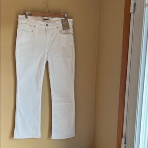NWT Madewell Jeans Midrise Kick-Out White 30 Ankle length